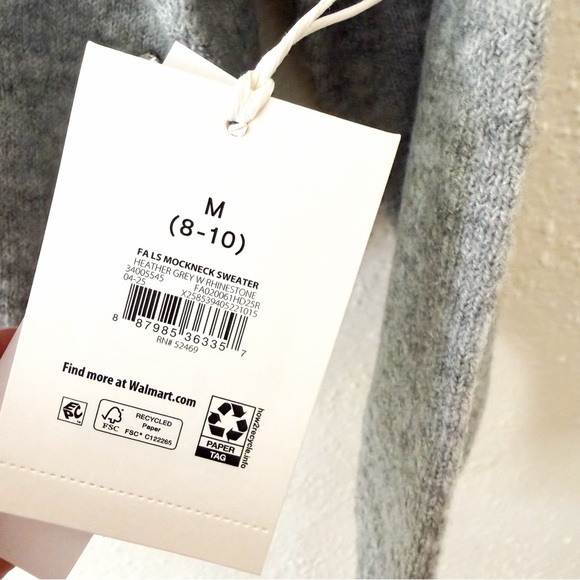 Free Assembly Sweater with Rhinestones in Heather Grey - Picture 5 of 8